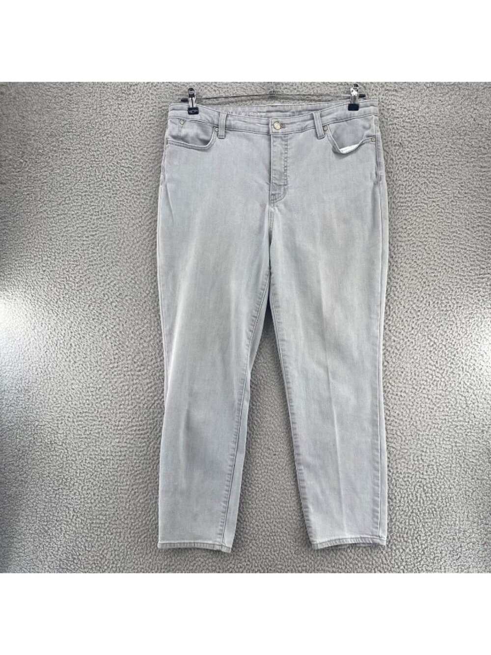Talbots Jeans Womens 16 Flawless Gray Slim Ankle Denim High Rise Pocket Stretch